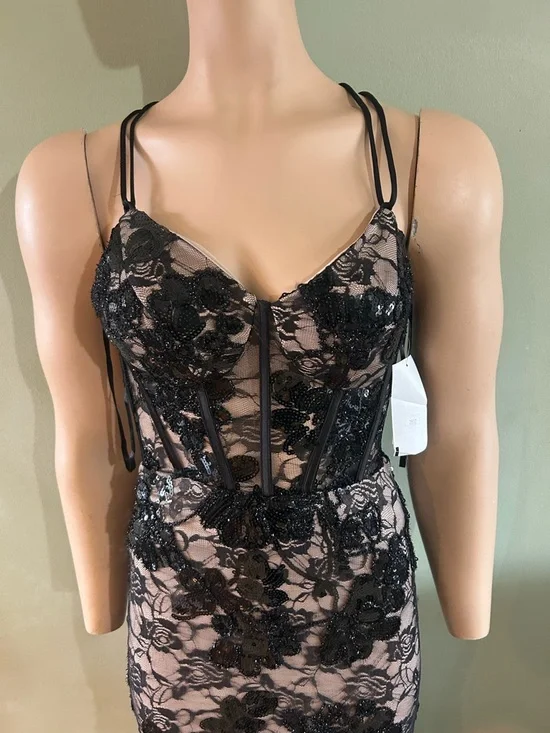 BLONDIE NITES DEBBIE" LONG SEQUIN CORSET TRUMPET GOWN SIZE 1 NWT - Picture 8 of 14